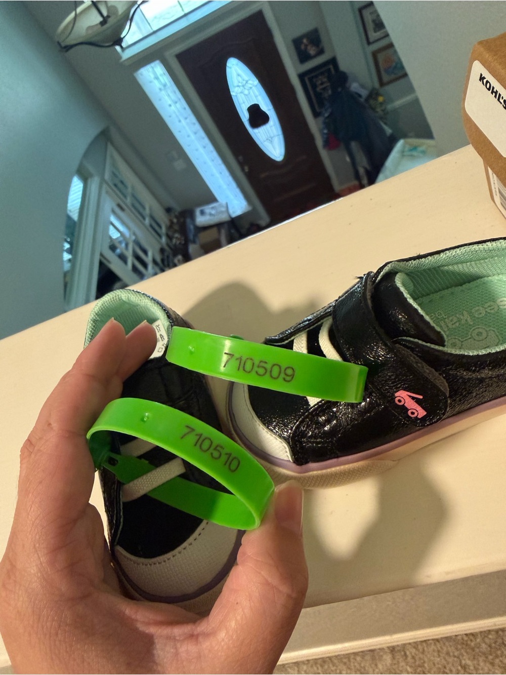 See Kai Run Kids Alex Sneaker - Black Metallic with Mint and Pink Accents - Picture 7 of 7